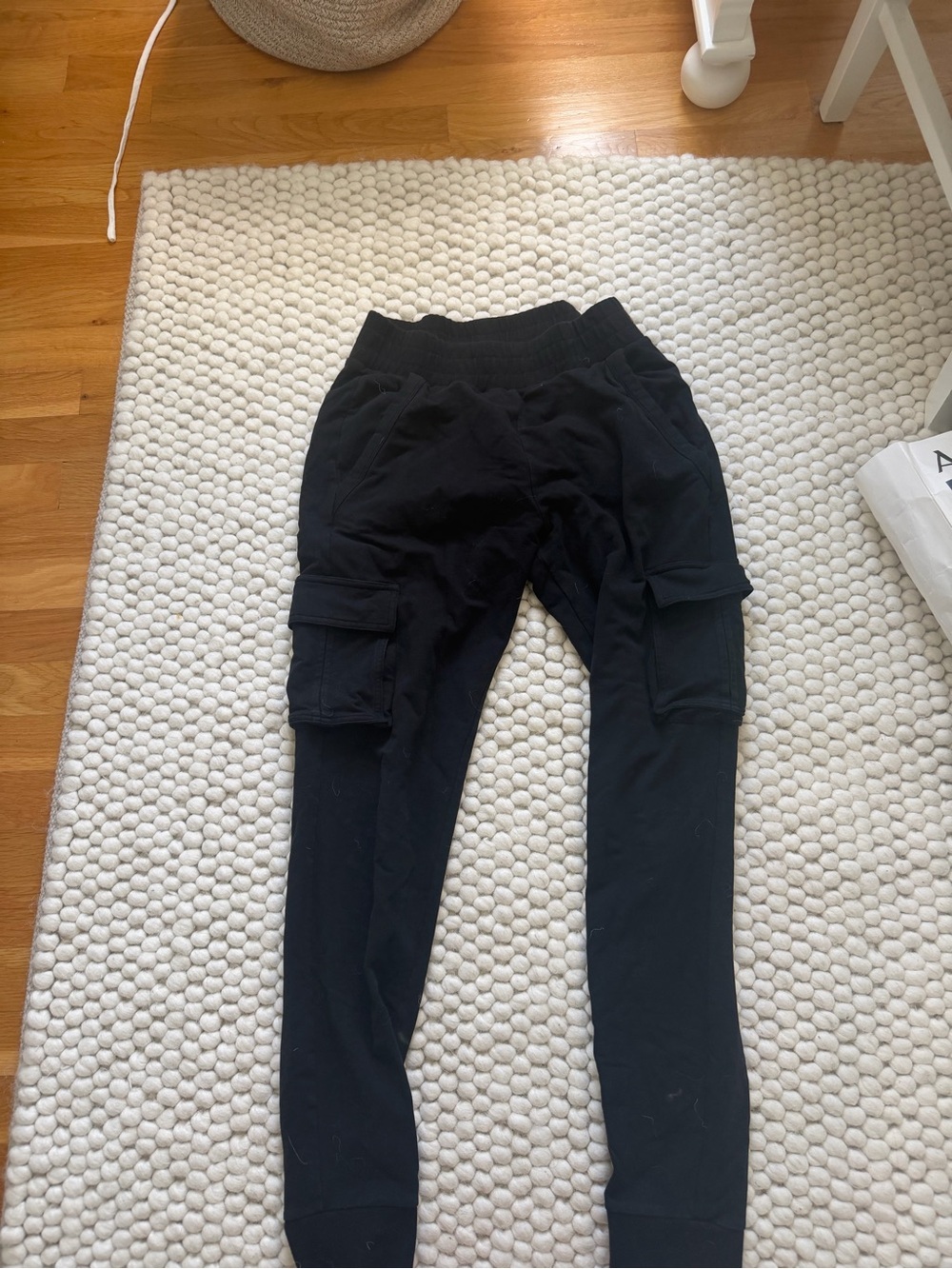 ALO Yoga Kids Black Cargo Joggers - Stretchy Pocketed Pants